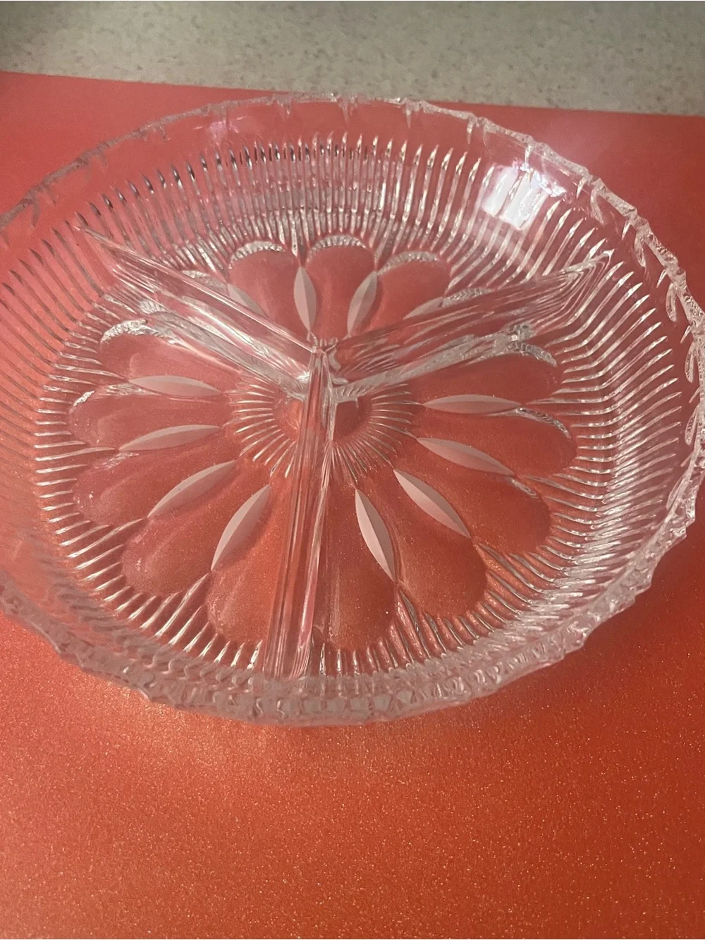 Clear Glass Divided Serving Dish - Home Dining